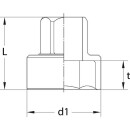 GEDORE 1/2" esagono incassato, corto, SW 24 lunghezza 33mm NUOVO