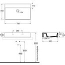 Evenes lavabo Elayla avec trou pour robinet en céramique, blanc 350x130x350mm NOUVEAU