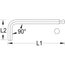 Tournevis dangle GEDORE à six pans creux extra long avec tête sphérique 2,0x102,0x18,0mm NOUVEAU