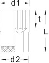 Douille 3/8"" 12 pans GEDORE, courte, SW 9,0mm longueur 28mm NEUF