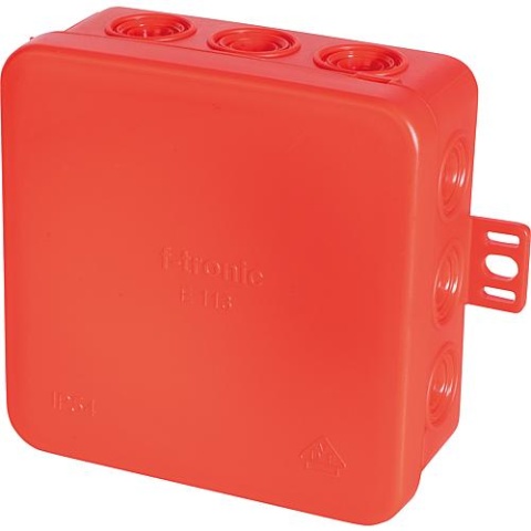 F-tronic Surface-mounted junction box 85x85x40mm, IP54, red NEW