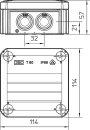 OBO junction box T25 Ø=63/D=45mm, light grey 4x...