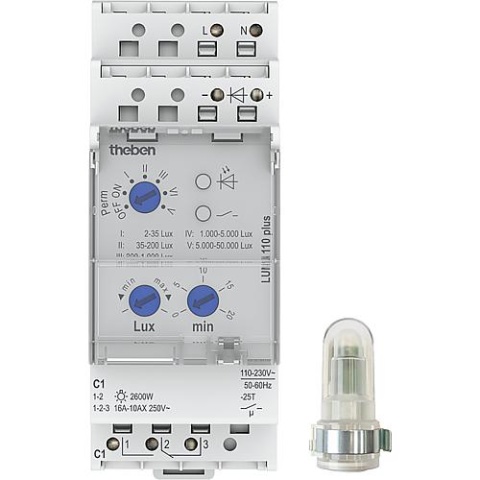 theben LUNA 110 EL interruptor crepuscular, 220-240V, sensor de luz analógico incorporado NUEVO