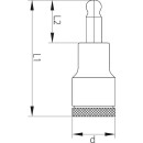 GEDORE Screwdriver bit socket 1/2"" Hexagon socket w. ball head SW 10,0mm length 60mm NEW