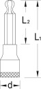 GEDORE Gniazdo wkrętaka 1/2"" Gniazdo sześciokątne z główką kulistą SW 14.0mm długość 140mm NOWOŚĆ