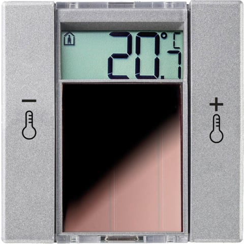 Thermokon SR06 LCD 2T aluminium sans cadre Appareil de commande de pièce avec radio température NOUVEAU