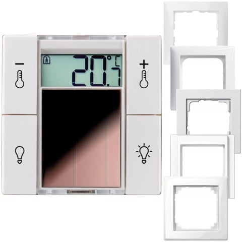 Thermokon SR06 LCD 2T+Light blanc pur brillant sans commande dambiance avec radio température NOUVEAU