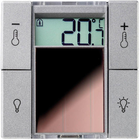 Thermokon SR06 LCD 2T+Light Jung aluminium zonder Ra Ruimtebedieningsunit met draadloze temperatuur NIEUW