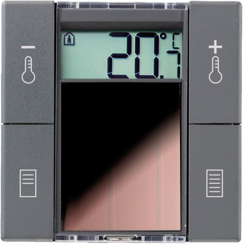 Thermokon SR06 LCD 2T+Blind anthracite sans cadre Appareil de commande de pièce avec radio température NOUVEAU