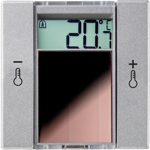 Thermokon SR06 LCD rH 2T aluminio sin marco Unidad de control de habitaciones con temperatura por radio + Fe NUEVO