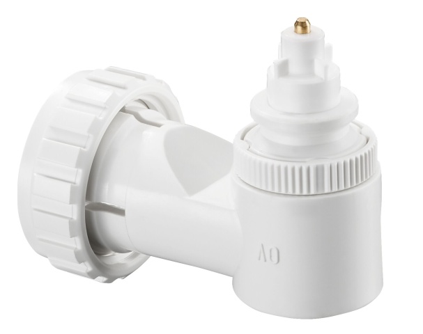 Adaptateur coudé OVENTROP pour vanne HK des deux côtés connexion par serrage, blanc 1011452 NOUVEAU