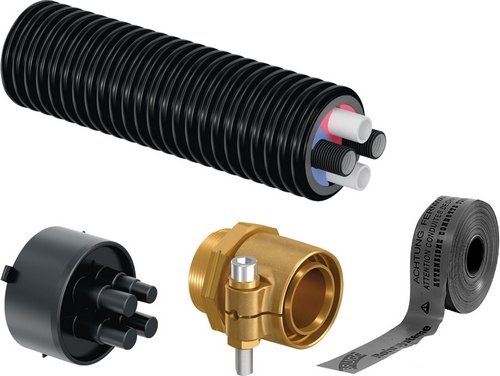 Kit de raccordement Ecoflex WP Uponor 4xDN25/8m PexA 2x milieu 32, 2x vide 32, äD 140, accessoires 7738336960 NOUVEAU