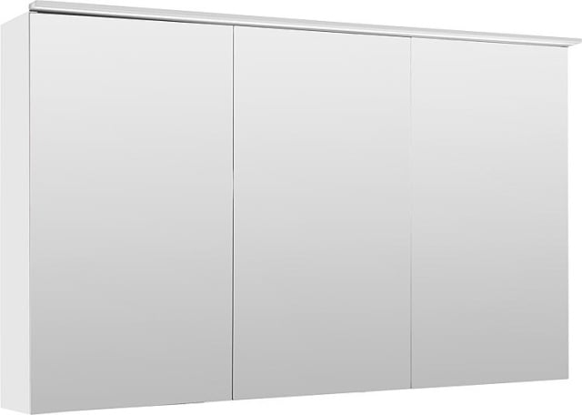 Armoire de toilette Evenes 3 portes avec éclairage supérieur LED, blanc brillant LxHxP : 1200x750x194mm NOUVEAU