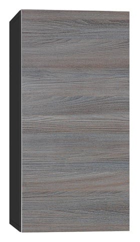 Evenes Armoire haute ELA avec softclose Corps noir smt - façade gris robinia, 400x800x350mm NOUVEAU