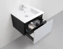 Evenes meuble sous-vasque + lavabo en céramique série ELA corps noir smt façade décor béton foncé, 610x420x510mm NOUVEAUTÉ