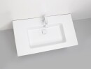 Mueble de baño Evenes + lavabo de cerámica serie ELA cuerpo negro smt frente decoración gris robinia, 910x420x510mm NUEVO