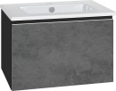 Evenes meuble sous-vasque + lavabo en céramique série ELA corps noir smt façade blanc décor brillant, 610x420x510mm NOUVEAUTÉ