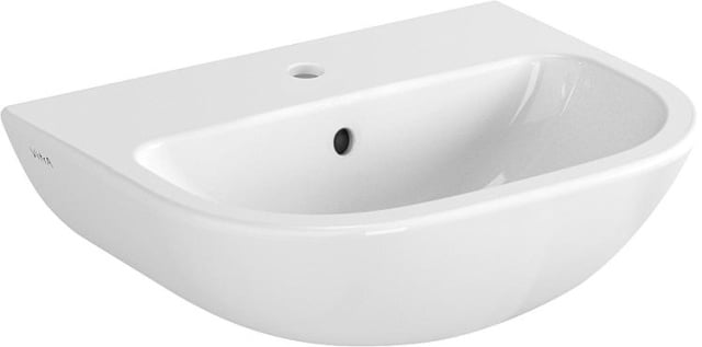 Lavabo VitrA S20 con enjuague manual 450x355mm, blanco, con rebosadero 1 agujero de grifo en el centro NUEVO