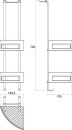 emco deurreksysteem 2 chroom met 2 verschuifbare hoekmanden, 184,5x703x195mm NIEUW