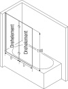 Hüppe Badewannenaufsatz 501 Design Pure 2-teilig, 6mm mit ETC, BxH: 1200x1500mm, links NEU