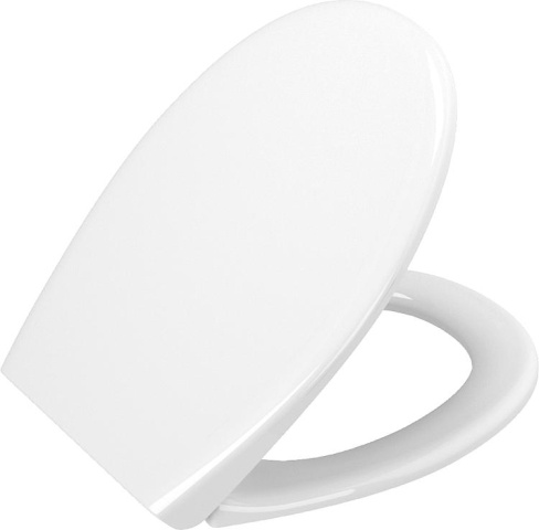 Asiento de inodoro Vitra S20 blanco, con cierre suave para inodoros redondos NUEVO