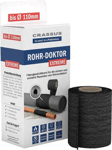 Crassus Rohr-Doktor Extreme CPW 100 jusquà tube-D : 110mm GFK, Tmax : +210°C, PN 50 bar NEUF