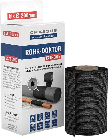 Crassus Rohr-Doktor Extreme CPW 200 jusquà tube-D : 200mm GFK, Tmax : +210°C, PN 50 bar NEUF