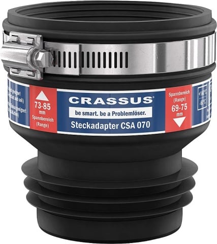 Crassus plug-in adapter CSA 070 Clamp. 73-85 x 69-75mm TPE, Tmax: +140°C NEW