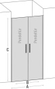 Evenes porte niche Eloa 2.0, 900mm porte battante 870-900mm, H : 1950mm SiGla 6mm w. revêtement NEW