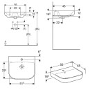 GEBERIT wastafel Smyle wit, BxHxD: 550x165x480mm NIEUW