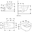 GEBERIT wandcloset Smyle Square, randloos, wit BxHxD: 350x330x540mm NIEUW