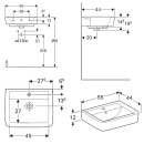 GEBERIT lavabo Renova Plan blanco AxP: 550x195x440mm NUEVO