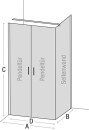 Evenes Eck-Duschkabine Eloa 2.0 Pendeltüren, mit Sw. T.775-805, SW. 775- 790mm H. 1950mm Sigla 6mm m. Bes. NEU