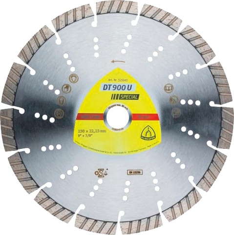 Klingspor Diamond Cutting Disc 230x22,23mm Standard Turbo 15 Segments NEW