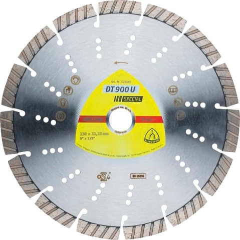 Klingspor Disque à tronçonner diamanté 125x22,23mm Standard Turbo 9 Segments NOUVEAU