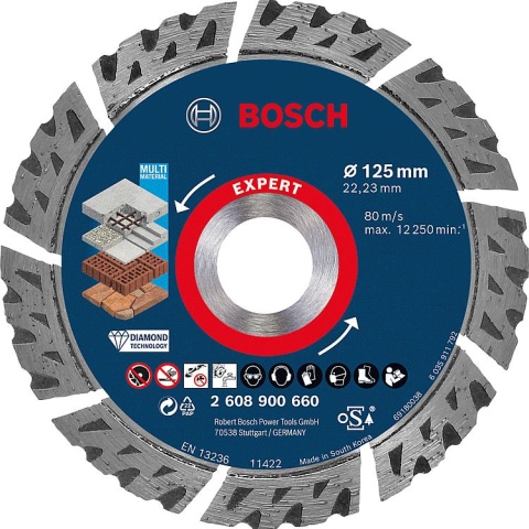 Bosch EXPERT Multi Material diamond cutting disc Ø 125x22.23x2.4mm NEW