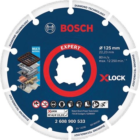 Bosch diamond cutting disc Ø 125x22.23mm, X-Lock NEW