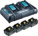 Makita battery set 18V with 4x 6.0 Ah batteries and...