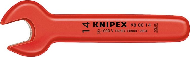 Klucz płasko-oczkowy KNIPEX izolowany do 1000V, pozycja szczęk 15°, SW18 98 00 18 NOWOŚĆ