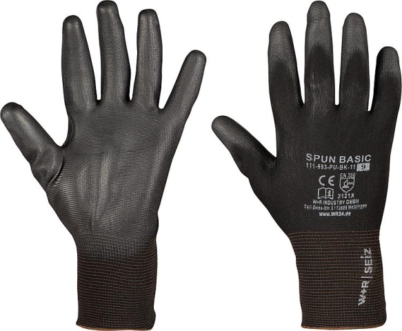 W+R Guantes de montaje SPUN BASIC PE negro talla S NUEVO