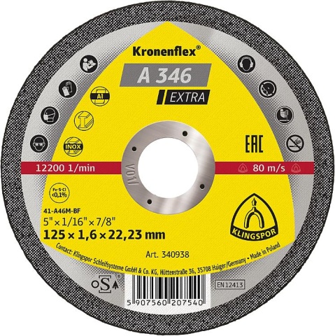 Klingspor cut-off wheel 115x1,6x22,23mm NEW