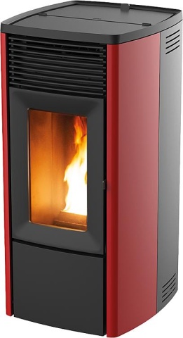 MCZ Stufa a pellet Ego Comfort Air 10 M3 Maestro unità di base con rivestimento in metallo Bordeaux, 10KW NUOVO