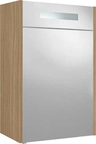 Armoire de toilette Evenes avec garniture en chêne naturel, 1 porte, charnière à droite, 600x750x188mm NOUVEAUTÉ