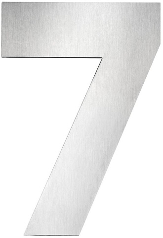 CMD House number plate large ""7"", stainless steel NEW