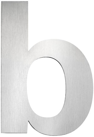 CMD Plaque de numéro de maison grande ""b"", inox NOUVEAU