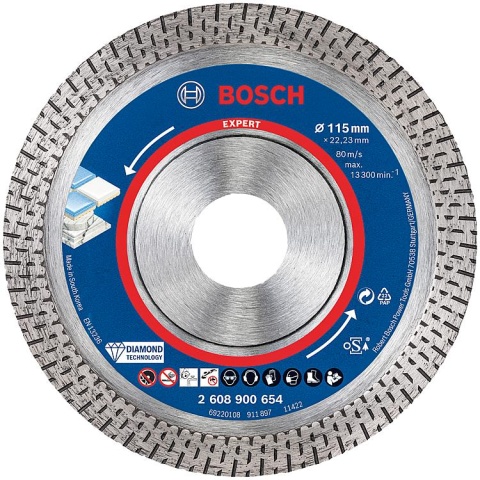 Disque à tronçonner diamanté Bosch EXPERT HardCeramic Ø 115 x 22,23 x 1,4 mm NOUVEAU