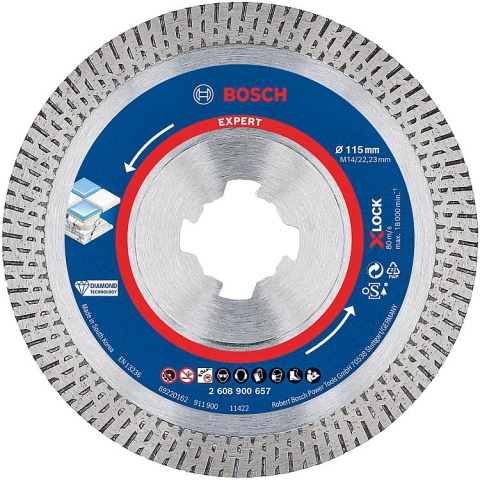 Disque à tronçonner diamanté Bosch EXPERT HardCeramic Ø 115 x 1,4 mm X-LOCK NOUVEAU