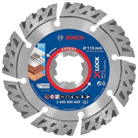 Disque à tronçonner diamanté Bosch EXPERT Multi Material Ø 115 x 2,4 mm X-LOCK NOUVEAU