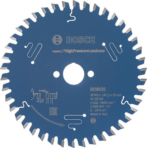 Bosch circular saw blade for HPL boards and composites 140x20mm NEW