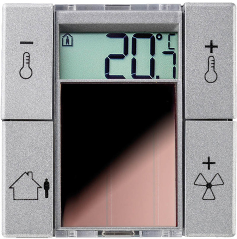 Thermokon SR06 LCD rH 4T BTyp2 aluminium sans cadre Module de commande de pièce avec radio température + Fe NOUVEAU